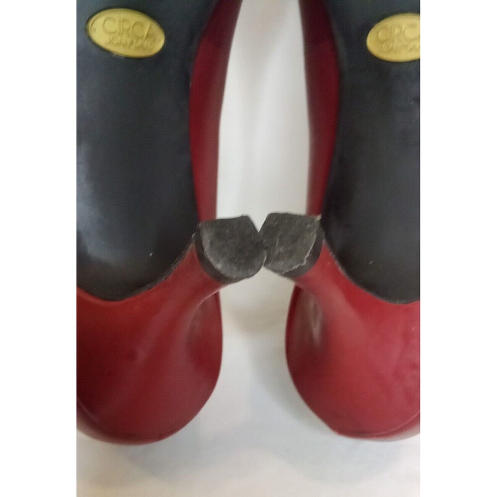 Red Leather Pumps Heels by Circa Joan & David Luxe Series Pointy Toe Size 6.5M - Picture 11 of 14